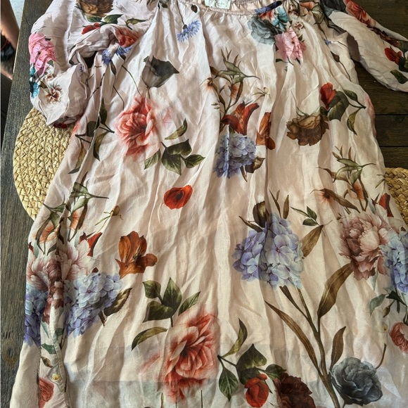 Bellambra (made in Italy) Floral Print Silk Blend Dress 3/4 Sleeve Sizes S/M - Picture 4 of 5